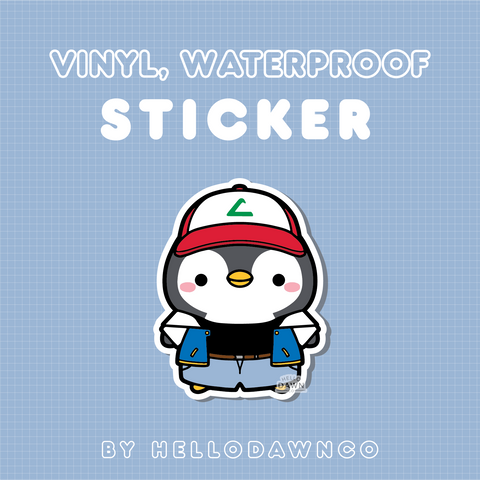 Ash Penguin Vinyl Waterproof Stickers