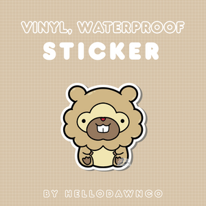 #399 Meme Beaver Vinyl Waterproof Sticker