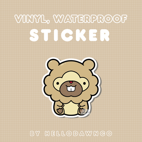 #399 Meme Beaver Vinyl Waterproof Sticker
