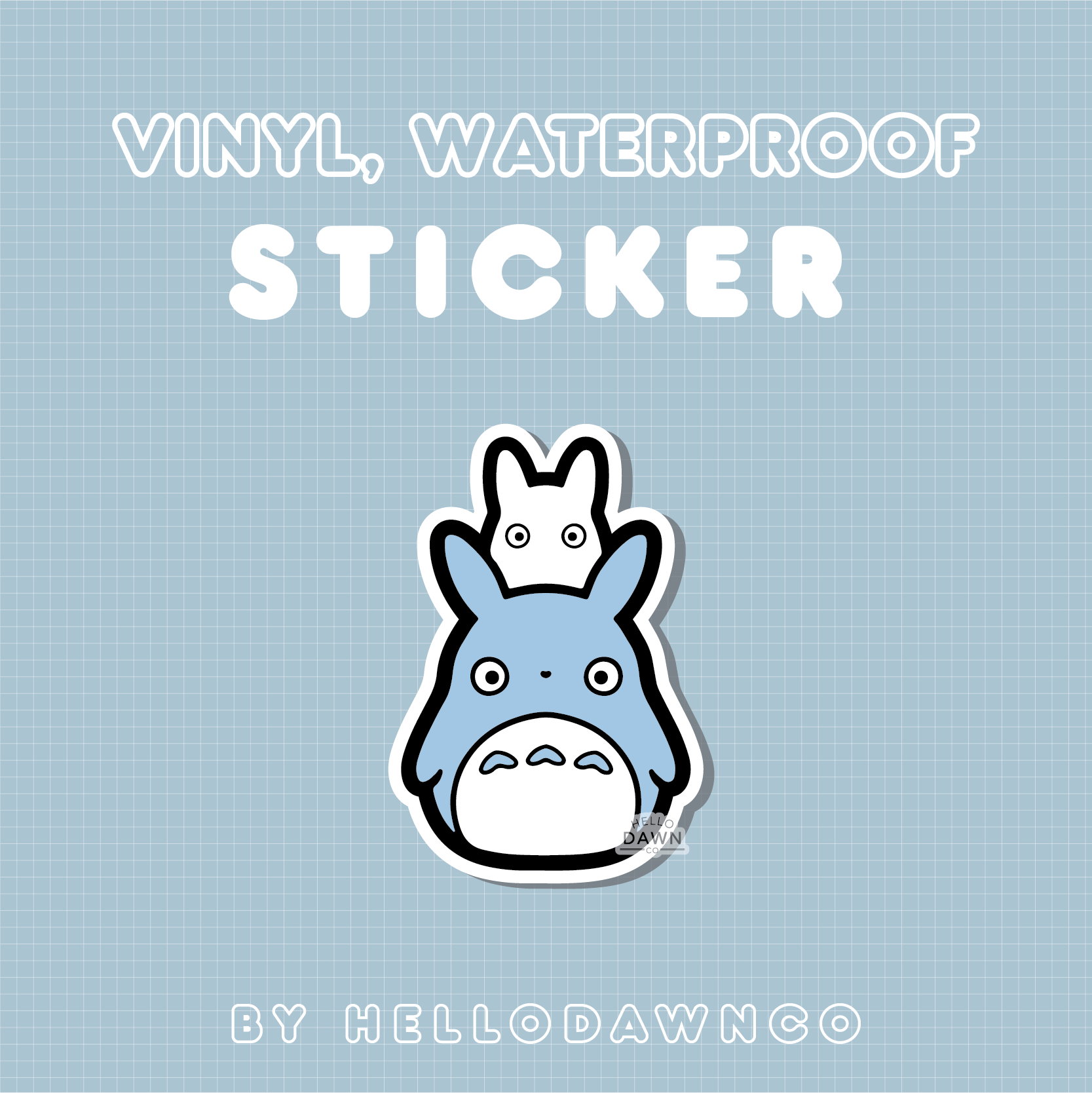 Blue/White Forest Friends Vinyl Waterproof Sticker