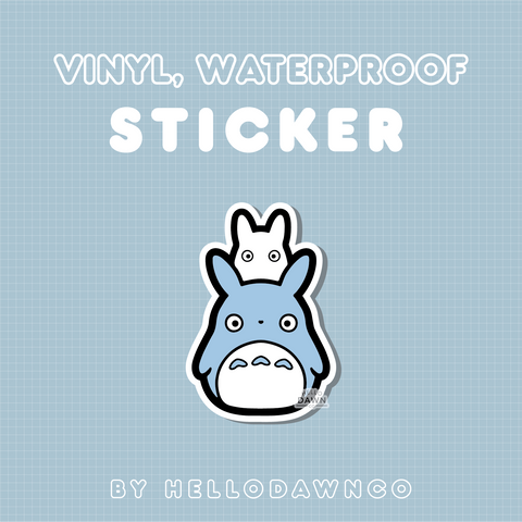 Blue/White Forest Friends Vinyl Waterproof Sticker