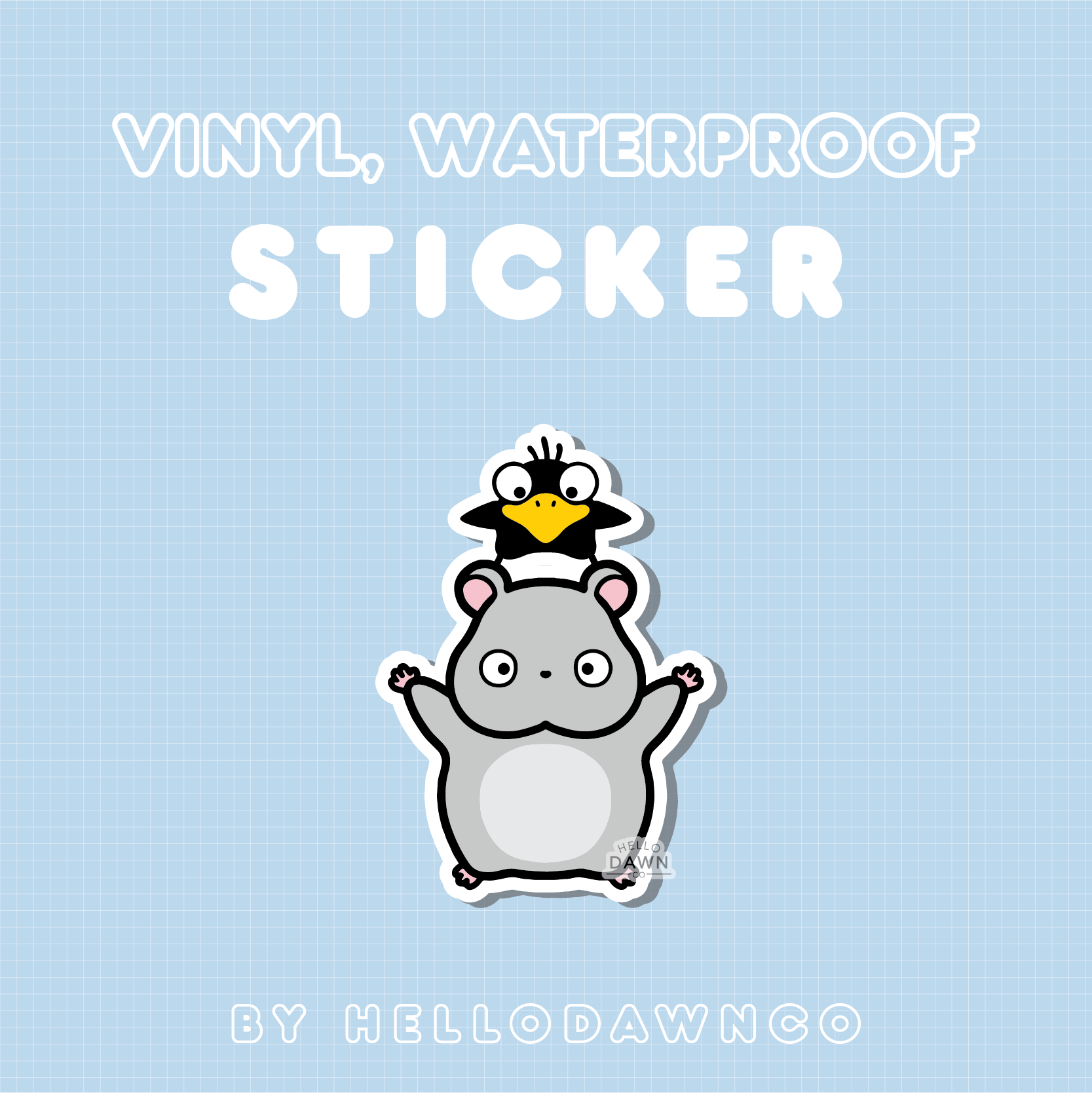 Silly Friends Vinyl Waterproof Sticker