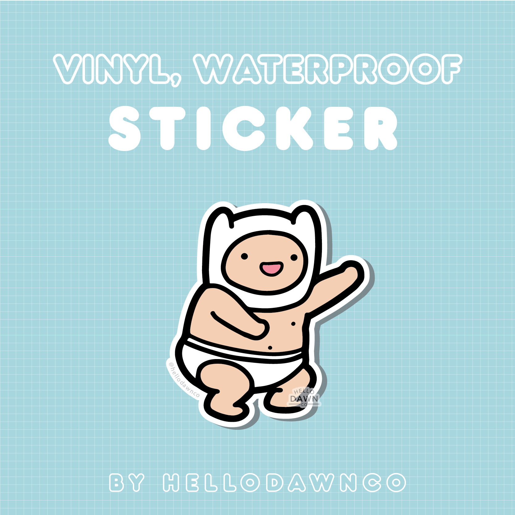 Buff Baby Vinyl Waterproof Stickers
