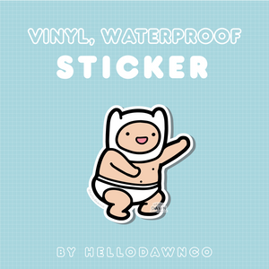 Buff Baby Vinyl Waterproof Stickers