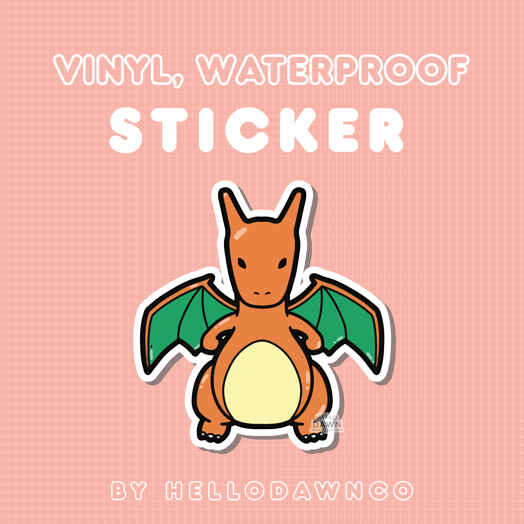 #006 Fire Dragon Vinyl Waterproof Sticker