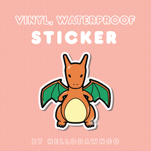 #006 Fire Dragon Vinyl Waterproof Sticker