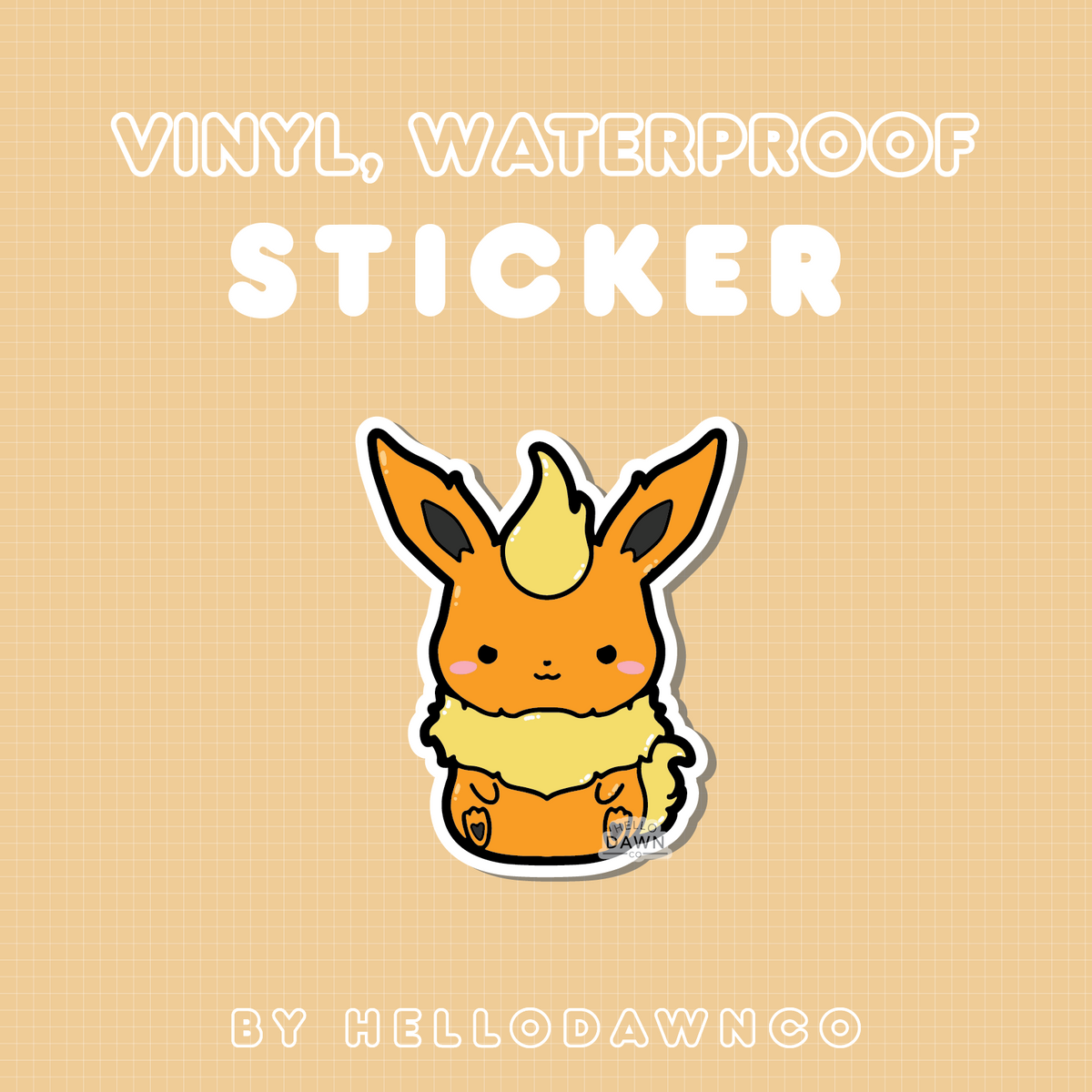 #136 Flare Fox Vinyl Waterproof Sticker – Hellodawnco