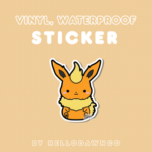 #136 Flare Fox Vinyl Waterproof Sticker