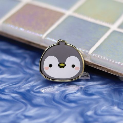 Grey Penguin Enamel Pins