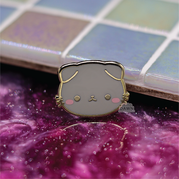 Grey Scottish Fold Cat Enamel Pins