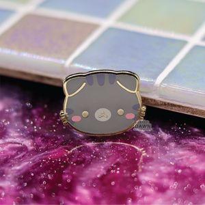 Grey Tabby Scottish Fold Cat Enamel Pins