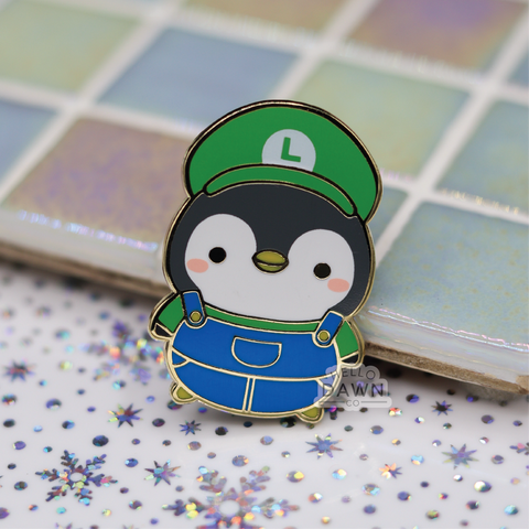 Luigi Penguin Enamel Pins