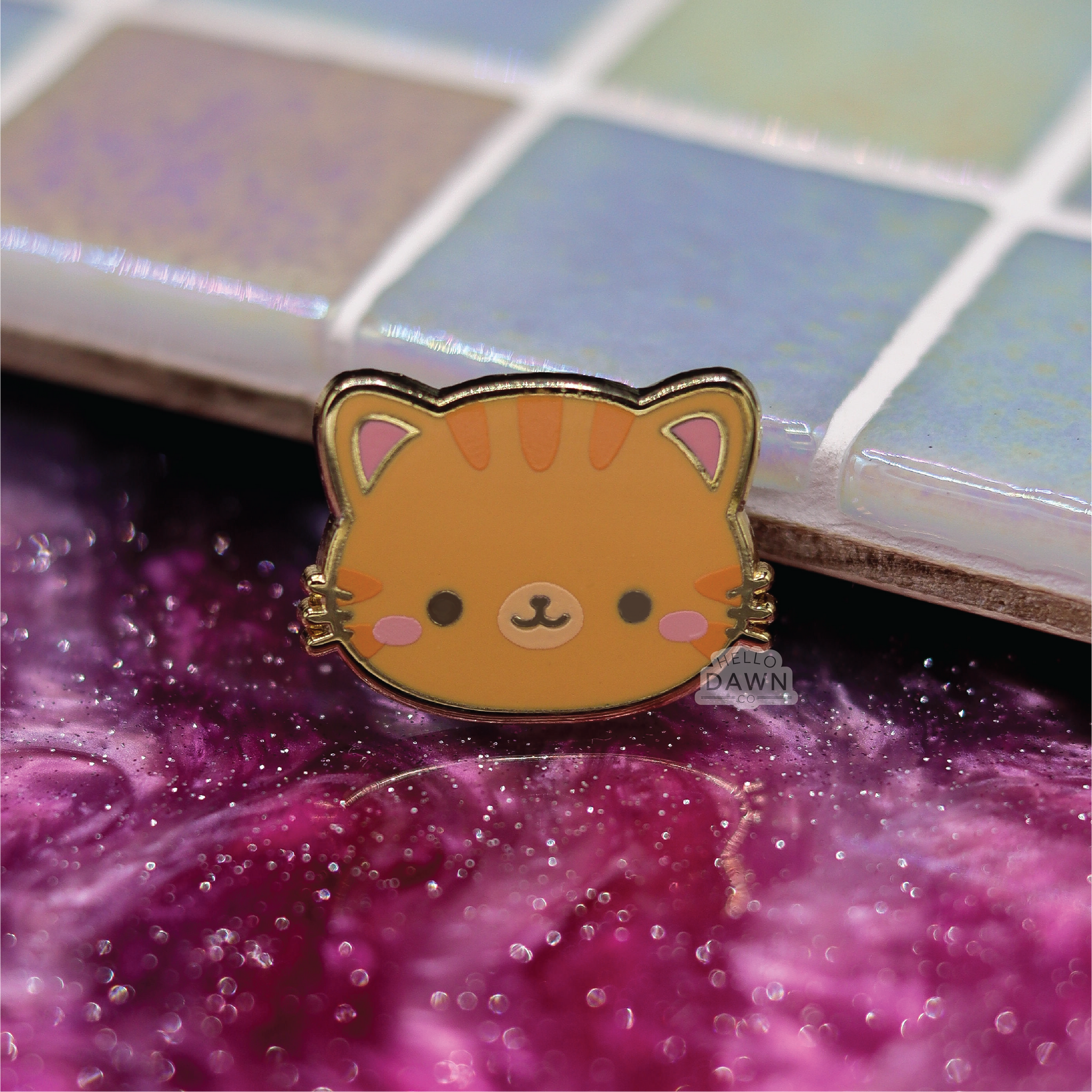 Orange Tabby Cat Enamel Pins