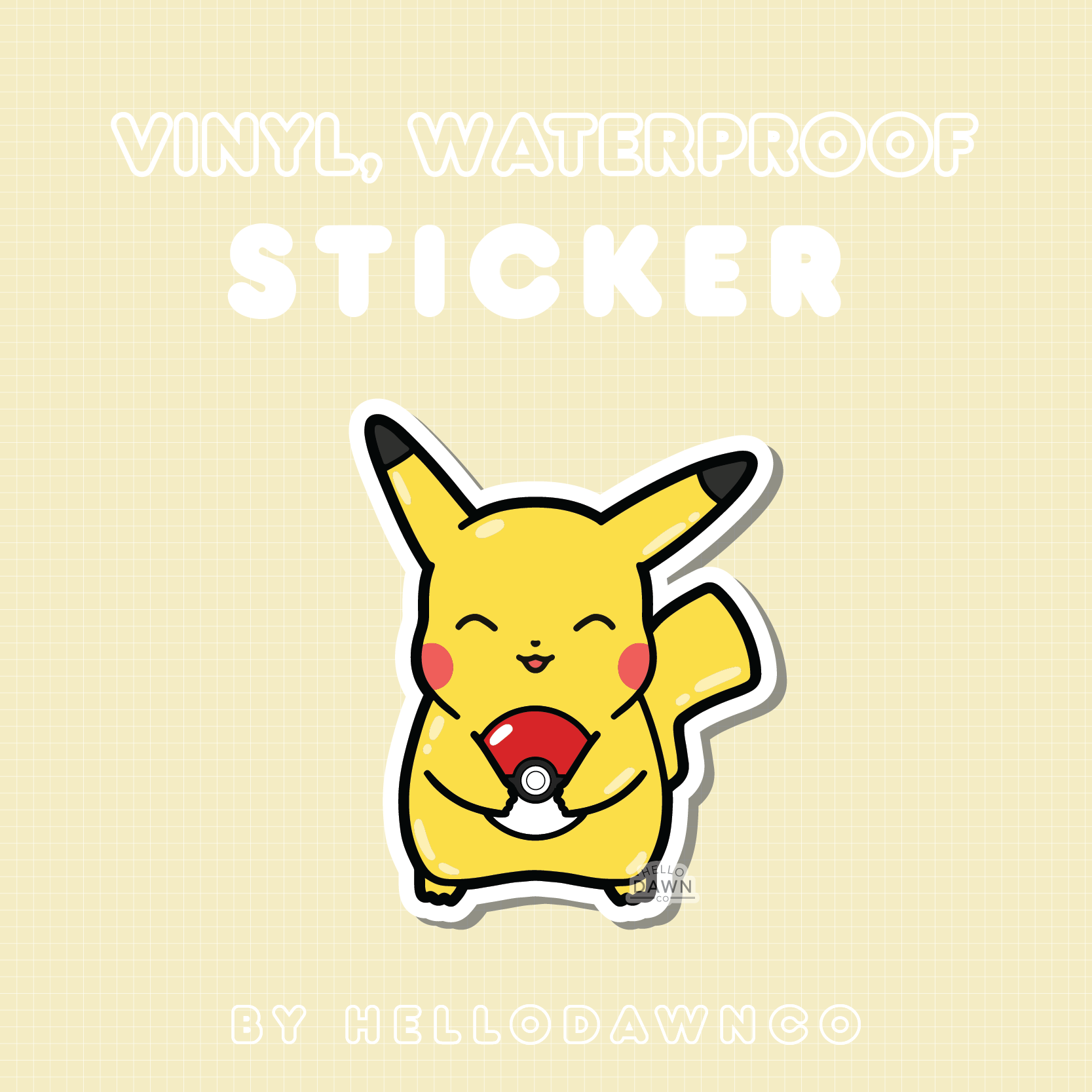 #025 Thunder Mouse Vinyl Waterproof Sticker