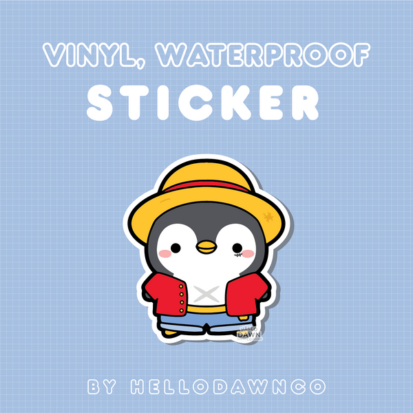 Straw Hat Captain Penguin Vinyl Waterproof Stickers