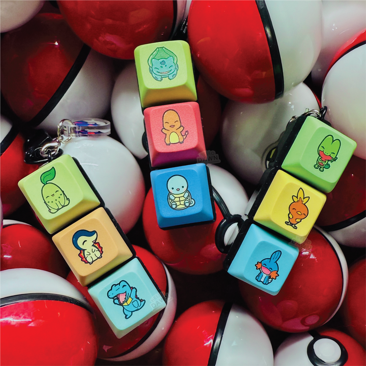 Generations Poke Triple Stack RGB Keycap Keychain – Hellodawnco