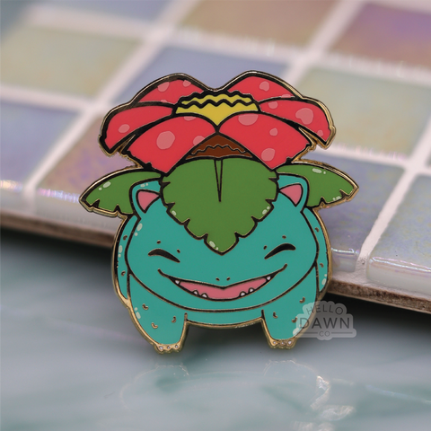 #003 Flower Amphibian Balloon Enamel Pins