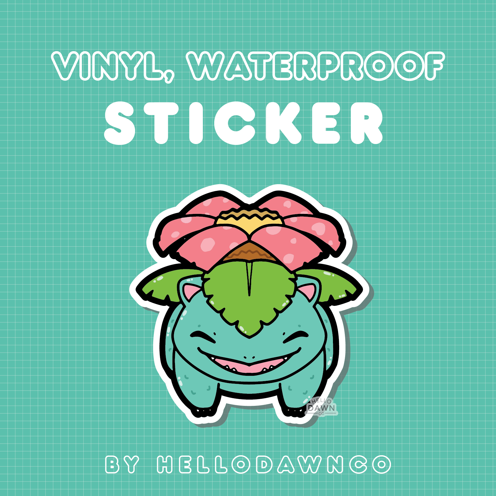 #003 Flower Amphibian Vinyl Waterproof Sticker