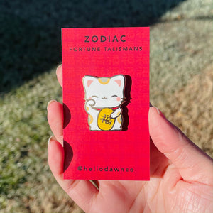Fortune Lucky Cat Enamel Pins