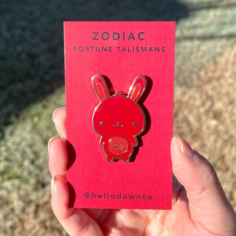Fortune Rabbit (Red Variant) Enamel Pins
